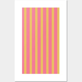 Abhay | Pink and Dark Yellow Stripes Pattern Posters and Art